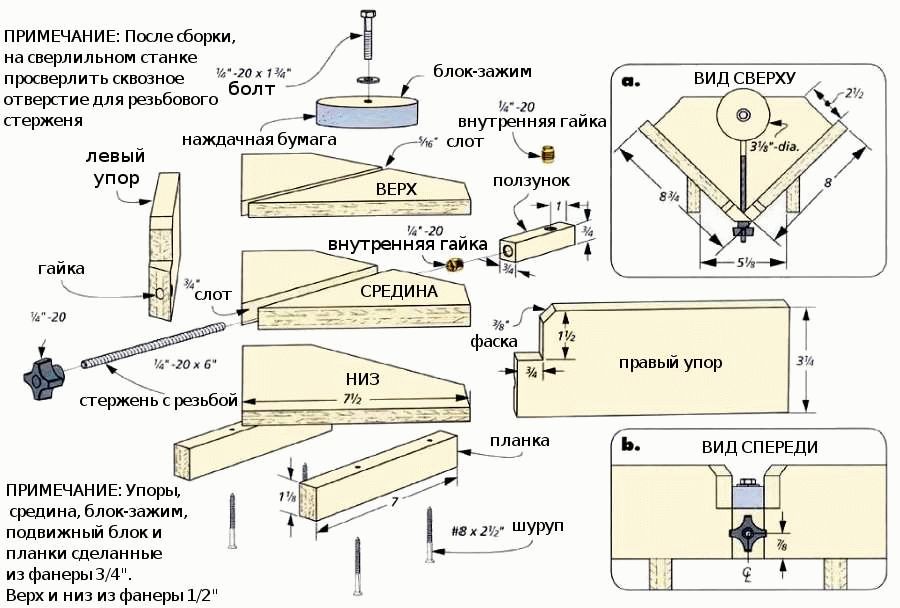 Схема изготовления угловой струбцины
