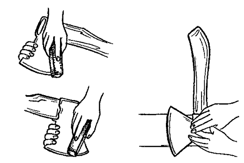 Схема ручной заточки самодельного топора