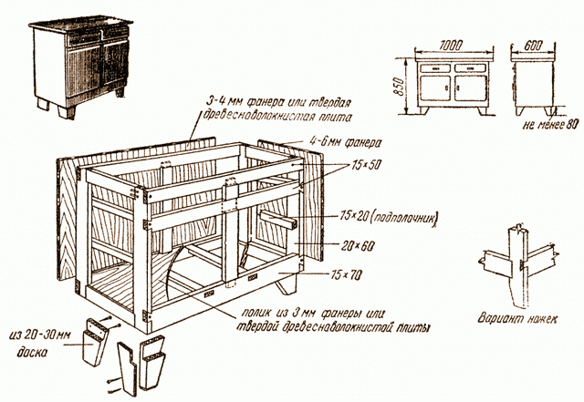 Схема сборки навесного шкафчика для инструментов