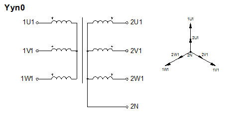 Схема соединения обмоток типа Yy