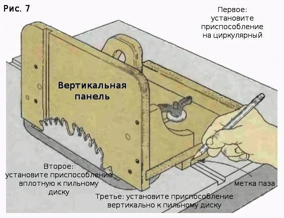 Шипорезное приспособление на циркулярном столе