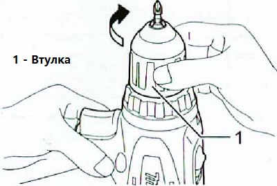 Схема установки биты в шуруповерт