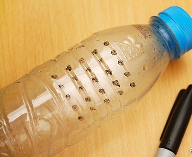 Отметка диаметра гайки на пластиковой бутылке