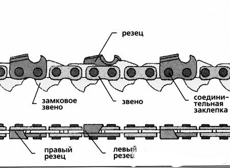 Структура цепи пилы