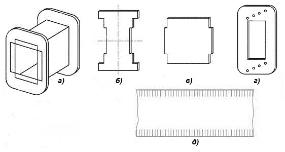 Схема сборки каркаса для трансформатора