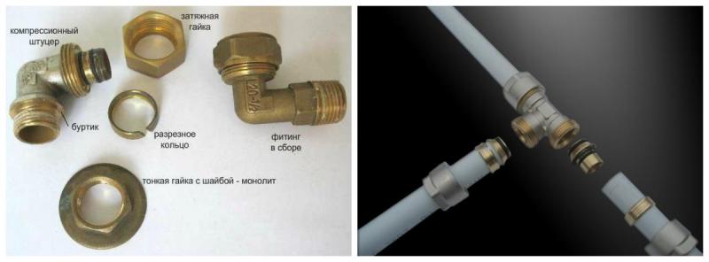 Монтаж полипропиленовых труб с помощью компрессионных фитингов