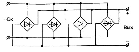 Схема параллельного включения диодных мостов, для больших токов сварочного аппарата